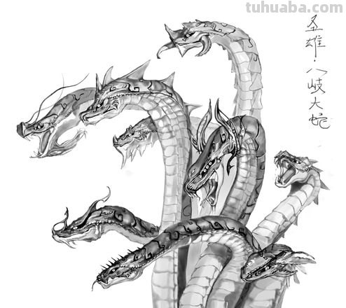 蛇的简笔画怎么画 如何画八岐大蛇？