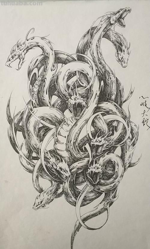 蛇的简笔画怎么画 如何画八岐大蛇？