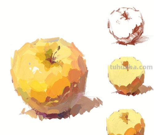 用色彩塑造苹果单体的魅力 