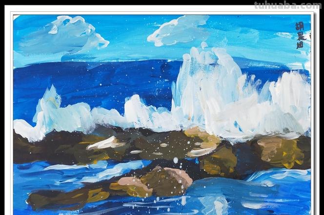 色彩风景大海及色彩风景大海临摹