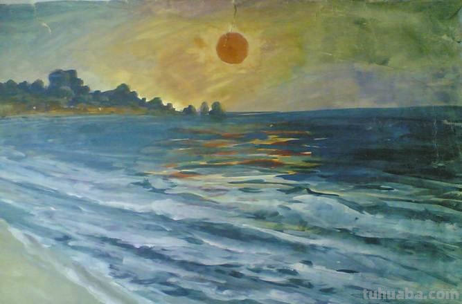 色彩风景大海及色彩风景大海临摹