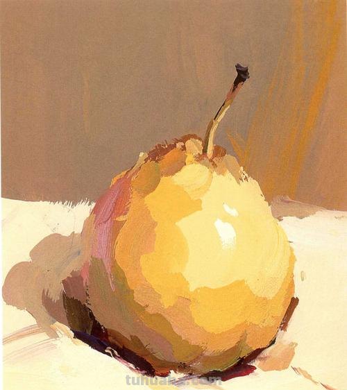 如何用色彩画梨？色彩画梨怎么调色？ 