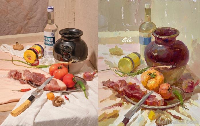 色彩静物调色训练及色彩静物调色训练方法