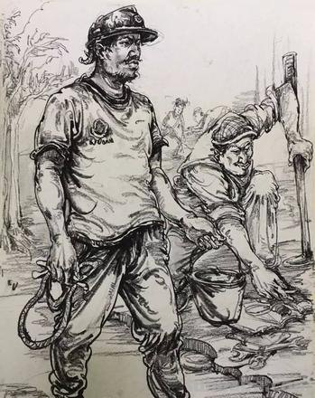 速写打群架 美术——关于速写打型？