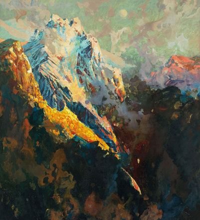  山的色彩画：让山峰变得更加生动 