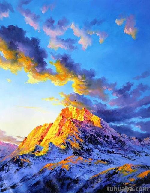  山的色彩画：让山峰变得更加生动 