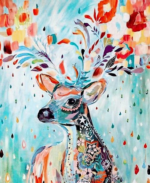 鹿色彩图片及鹿色彩画照片——探寻鹿色彩的神秘魅力 