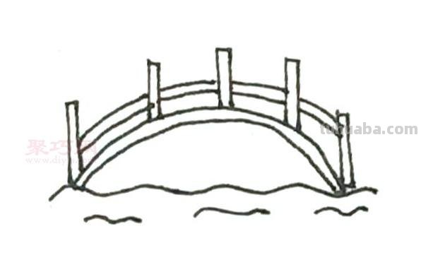 桥的简笔画怎么画 怎样简笔画河水小桥风景画？