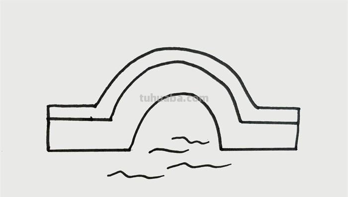桥的简笔画怎么画 怎样简笔画河水小桥风景画？
