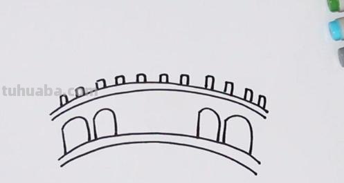 桥的简笔画怎么画 怎样简笔画河水小桥风景画？