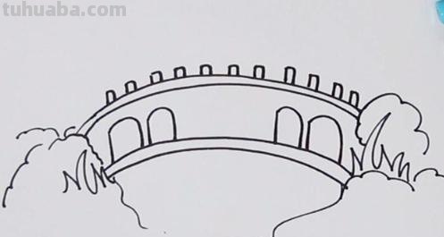 桥的简笔画怎么画 怎样简笔画河水小桥风景画？
