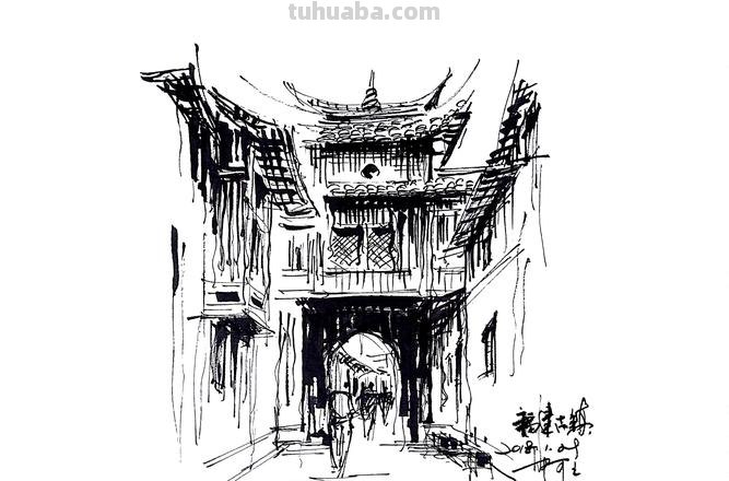 风景房子速写 我想学画风景速写，需要怎么做?刚开始画什么好点？