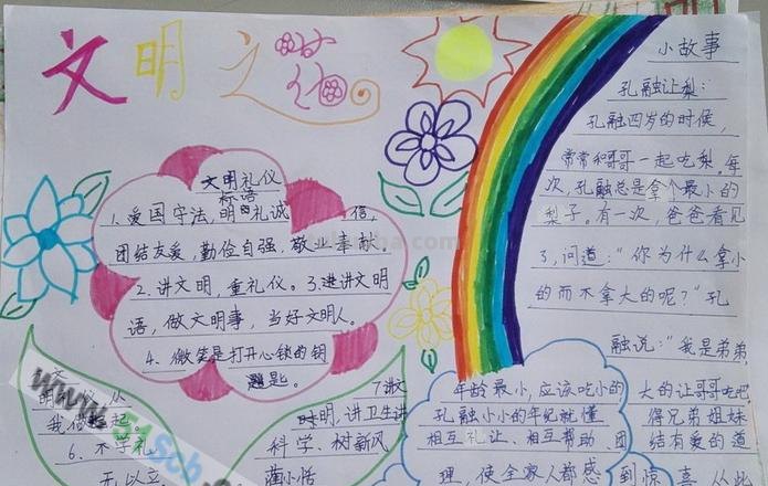 宣传文明手抄报内容是什么 文明手抄报简单又漂亮句子？