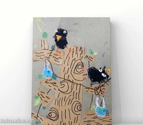 简笔画乌鸦喝水怎么画 乌鸦喝水立体手工作品？