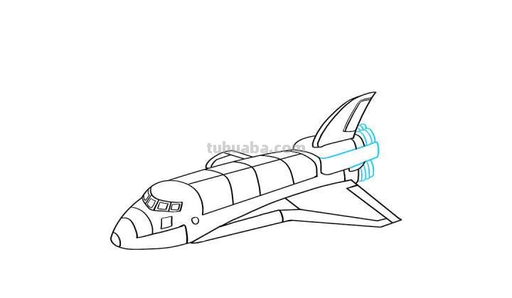 儿童简笔画精选-航天飞机（Space Shuttle）的画法