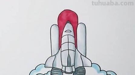 儿童简笔画精选-航天飞机（Space Shuttle）的画法