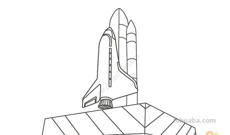 儿童简笔画精选-航天飞机（Space Shuttle）的画法