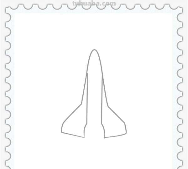 儿童简笔画精选-航天飞机（Space Shuttle）的画法