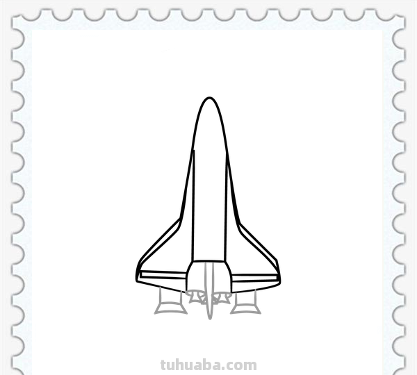 儿童简笔画精选-航天飞机（Space Shuttle）的画法