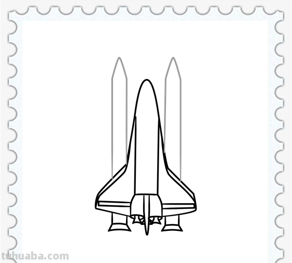 儿童简笔画精选-航天飞机（Space Shuttle）的画法