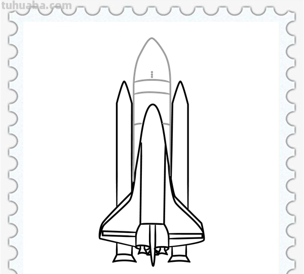 儿童简笔画精选-航天飞机（Space Shuttle）的画法