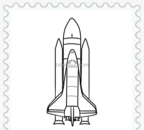 儿童简笔画精选-航天飞机（Space Shuttle）的画法