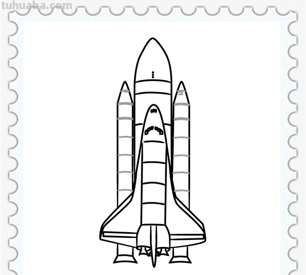 儿童简笔画精选-航天飞机（Space Shuttle）的画法