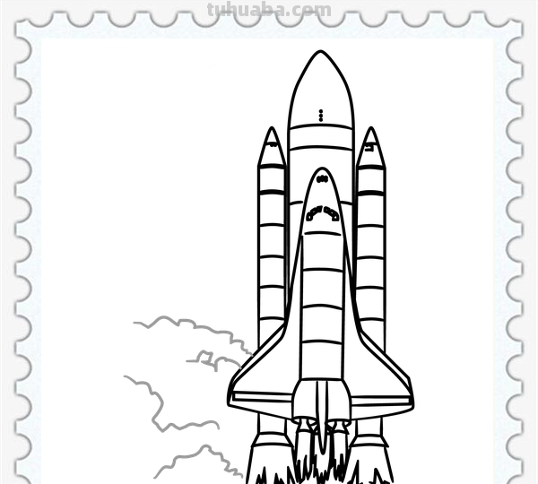 儿童简笔画精选-航天飞机（Space Shuttle）的画法
