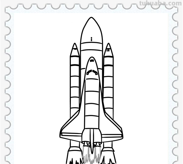 儿童简笔画精选-航天飞机（Space Shuttle）的画法