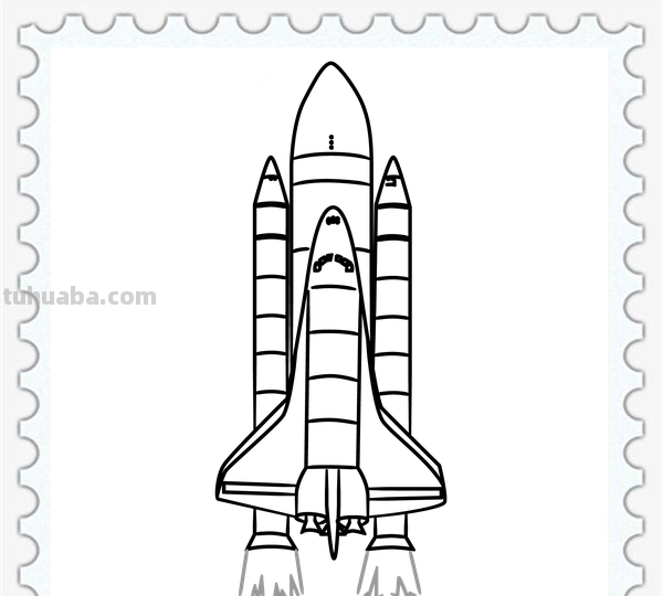 儿童简笔画精选-航天飞机（Space Shuttle）的画法