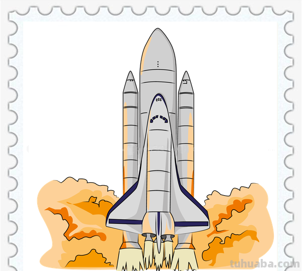 儿童简笔画精选-航天飞机（Space Shuttle）的画法