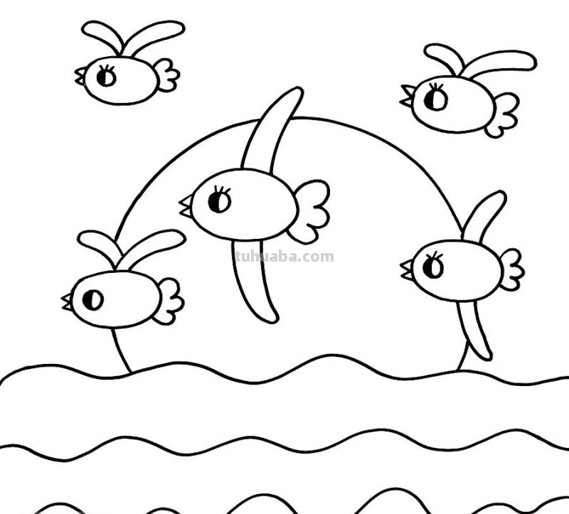 儿童画教程｜水彩笔涂色练习课程《自在翱翔的海鸥》