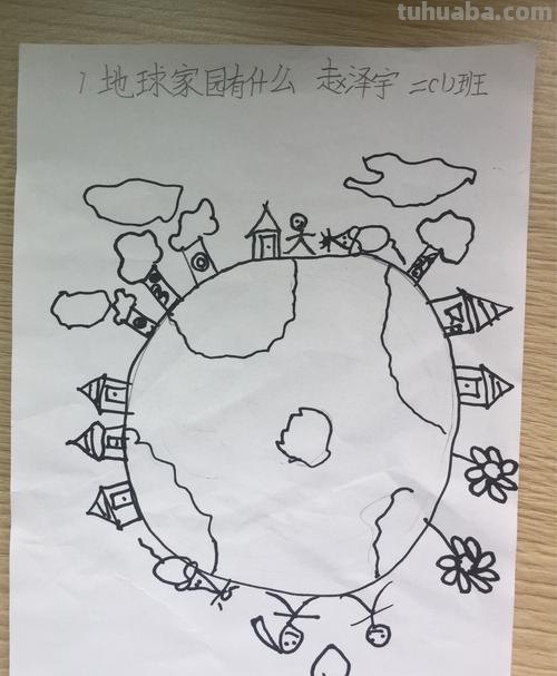 地球的简笔画怎么画 儿童绘画地球说明？