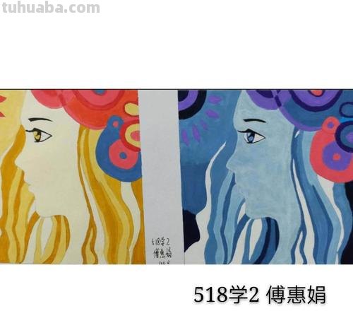 色相对比色彩构成图片及色相对比色彩构成图片四宫格 