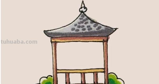 彩铅画的亭子图片怎么画 如何绘画亭子？