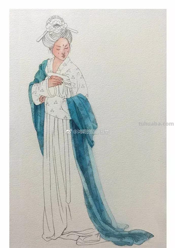 绝美的古风人物水彩画，你被撩到了吗？内附教程哦