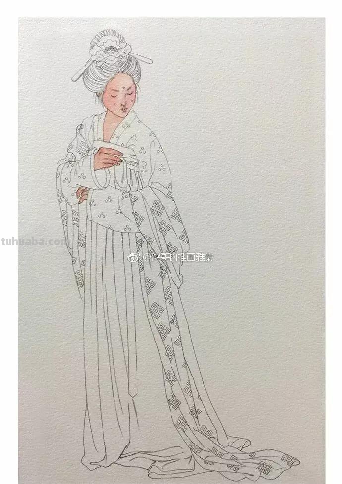绝美的古风人物水彩画，你被撩到了吗？内附教程哦