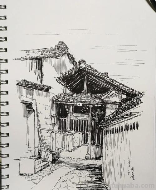 小区门口速写 如何画风景速写？画老房子建筑风景速写步骤？