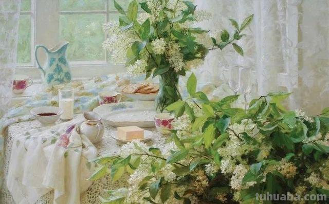 俄罗斯画家Larisa Psaryova唯美静物花卉油画