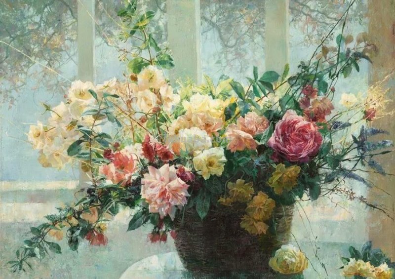 俄罗斯画家Larisa Psaryova唯美静物花卉油画