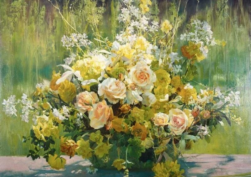 俄罗斯画家Larisa Psaryova唯美静物花卉油画