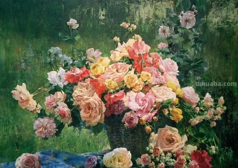 俄罗斯画家Larisa Psaryova唯美静物花卉油画