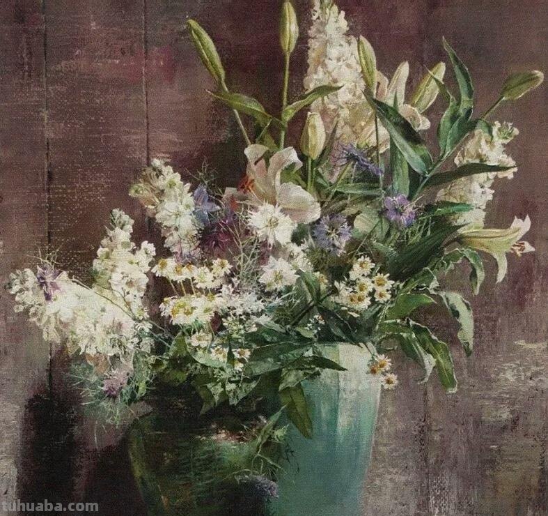 俄罗斯画家Larisa Psaryova唯美静物花卉油画