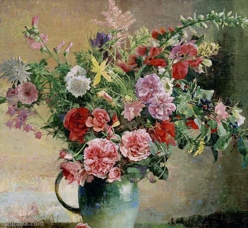 俄罗斯画家Larisa Psaryova唯美静物花卉油画