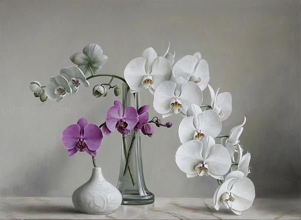 一组超美的静物油画花卉