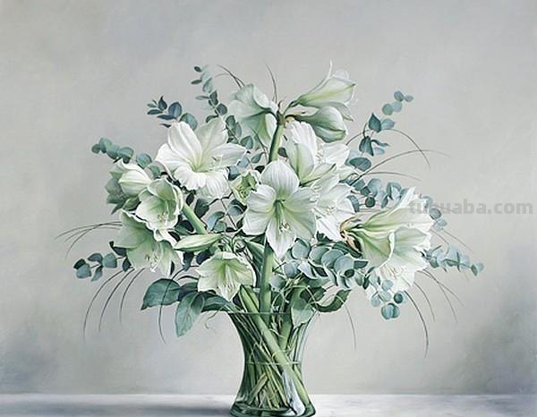 一组超美的静物油画花卉