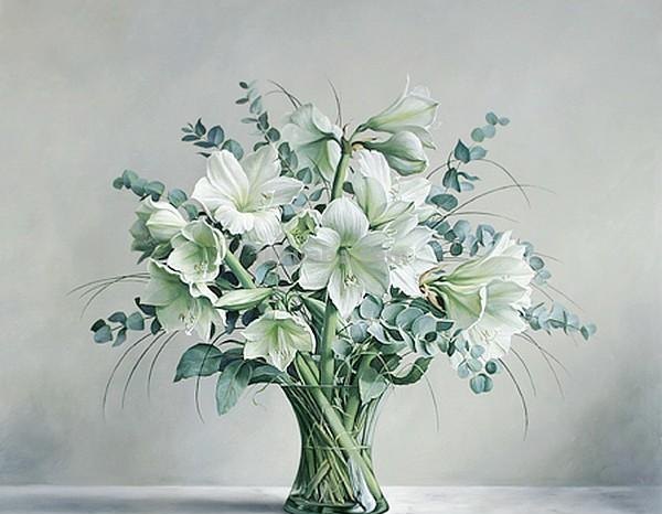 一组超美的静物油画花卉