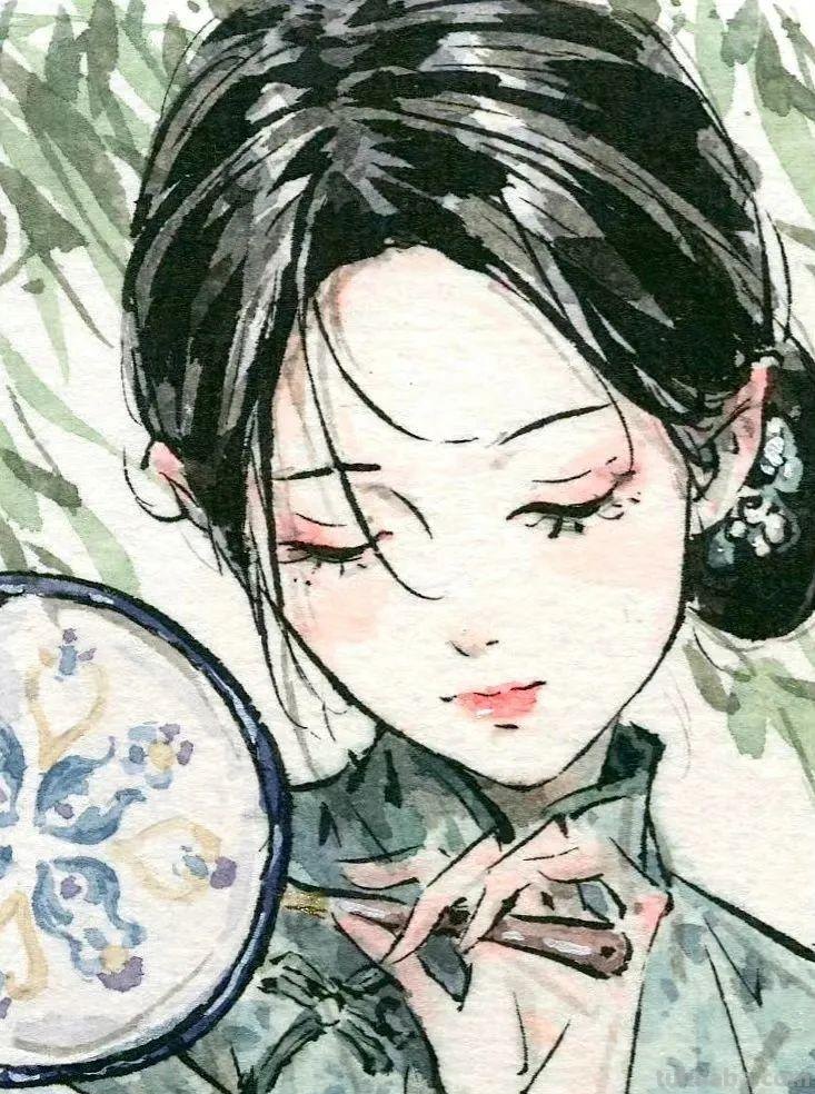 清华才子的水墨速写，笔下小姐姐撩人到腿软！这画风太迷人了