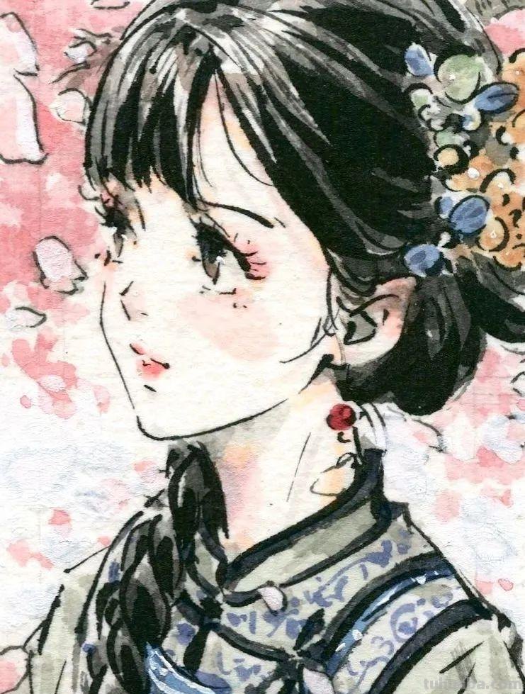 清华才子的水墨速写，笔下小姐姐撩人到腿软！这画风太迷人了
