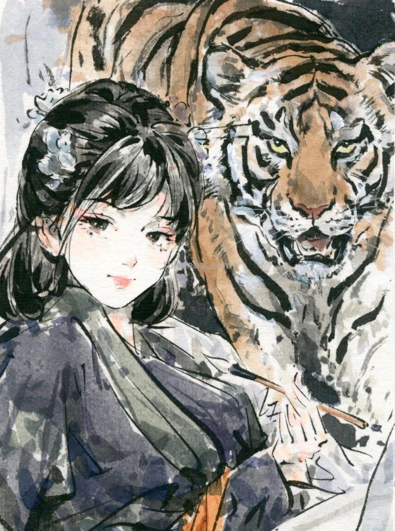 清华才子的水墨速写，笔下小姐姐撩人到腿软！这画风太迷人了